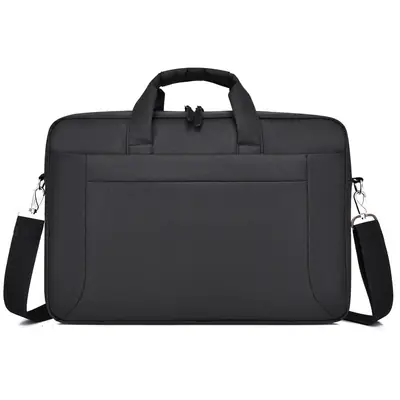 Men's Black Satchel Business Bag with Shoulder Crossbody Strap