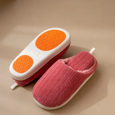 Men's Slippers Autumn and Winter Home Thick-Soled 2025 New Plush Warm Anti-Slip Home Cotton Slippers Winter Women