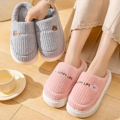 Winter Indoor Warm Slippers for Women, New Style with a Stepping-On-Clouds Feel, Cotton Slippers for Home, Plush Warm Wool Cotton Shoes for Men