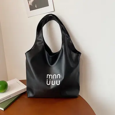 Black One-Shoulder Large Capacity Tote Bag for Women