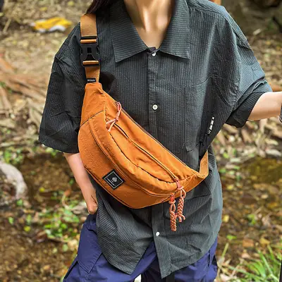 Orange Crossbody Waist Bag for Men