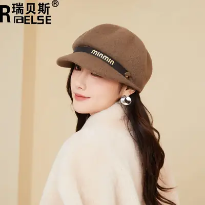 Women Woolen Beret British Style Warm Winter Hat