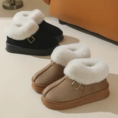 Women Cross-Border Cotton Snow Boots Brown Winter