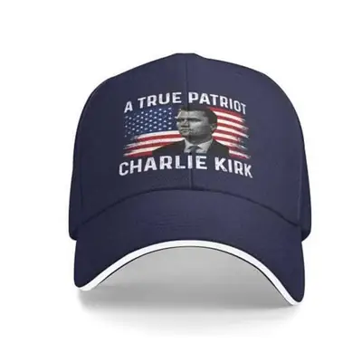 Charlie Kirk True Patriot Baseball Cap Navy