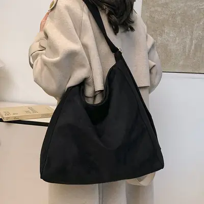 Black Crossbody Tote Bag Large Capacity 2025
