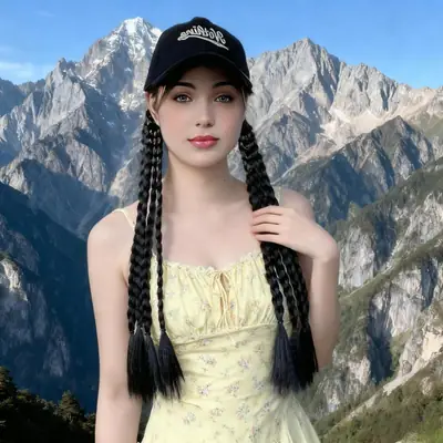 Temu Hot Selling Wig Hat with Dreadlocks Baseball Cap Braided Hair Accessories