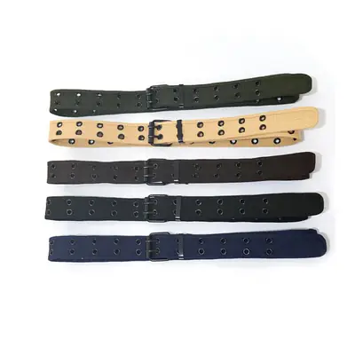 Double Buckle Belt for Men Women Workwear Ins Punk Double Pin Buckle Trouser Belt