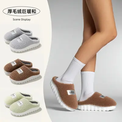 Women Cotton Plush Slippers Warm Winter 2025