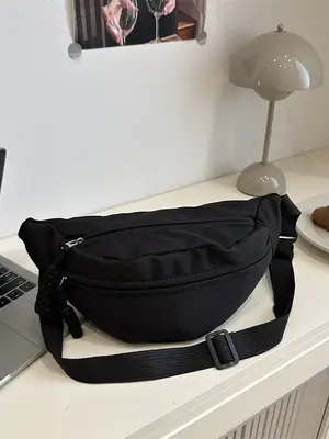 Men Japanese Style Casual Shoulder Crossbody Bag Black