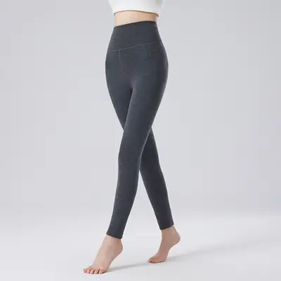 2025 Warm Elastic Waistband Leggings Women Black