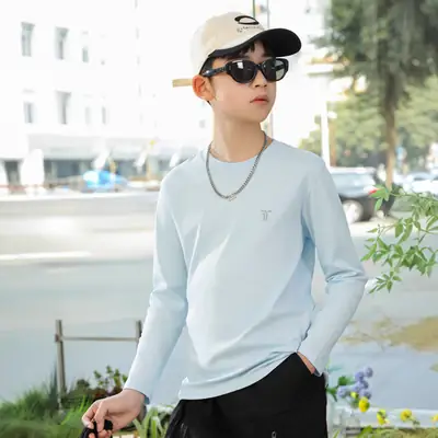 Boys Long Sleeve Cotton T-Shirt Medium Large
