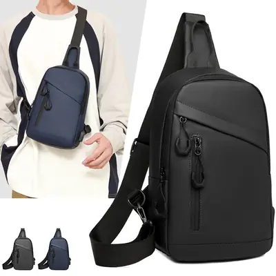 Men's Water-Resistant Business Crossbody Bag Large Capacity