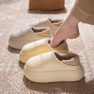 2025 Winter Couple Plush Slippers for Women Men