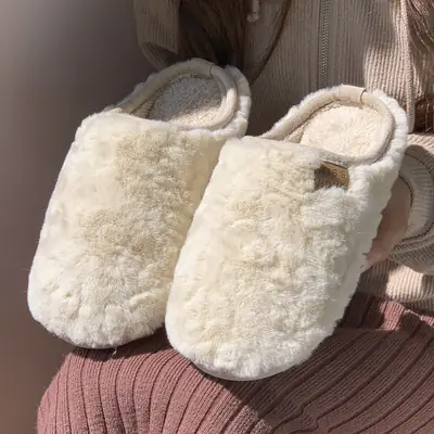 2025 Plush Cotton Slippers Women Winter Warm Floor Mops
