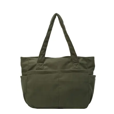 Japanese Style Canvas Crossbody Bag Large Capacity Olive Green