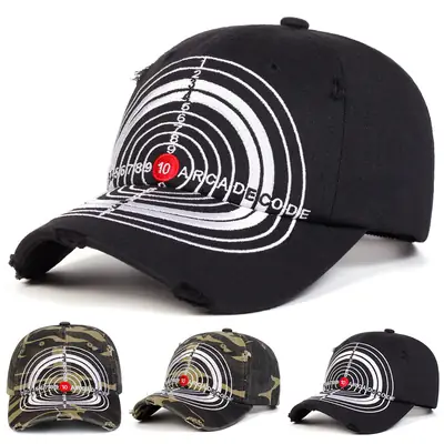 Vintage Heavy Embroidery Bullseye Cap Black 10