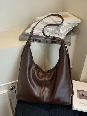Brown Large Capacity Shoulder Bag for Women