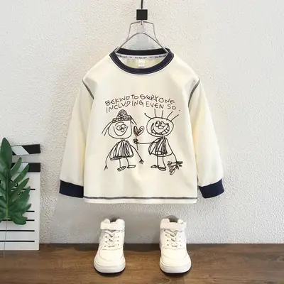 Children's Cream Printed Long Sleeve T-Shirt 2025