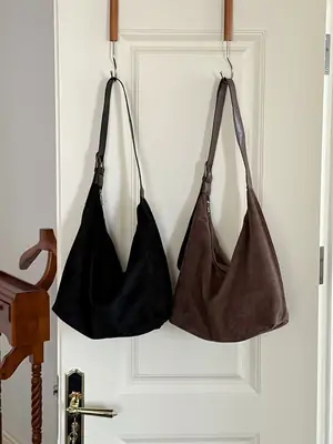 Korean Style Suede Tote Bag for Women 2026 Large Capacity