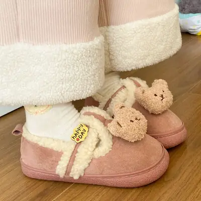 Furry Bear Lined Birkenstock Shoes for Women