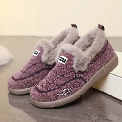 Women's Winter Slip-On Warm Cotton Shoes Brown
