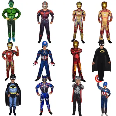 Halloween Cos Costume Kidsren's Captain America Iron Man Optimus Prime Hulk Clothes Performance Suit Wangnuo