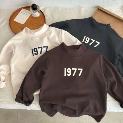 Boys 1977 Printed Long Sleeve Thermal Shirt Cream