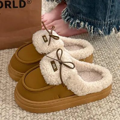 Women British Style Fleece Lined Loafers Winter Warm