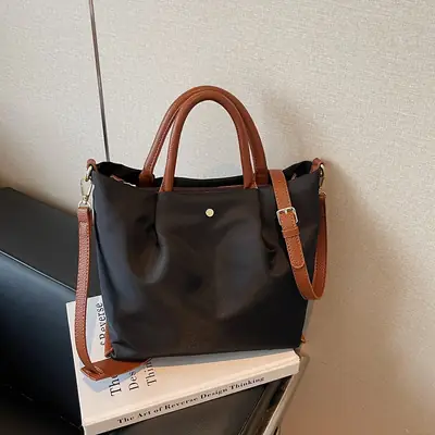 Women's Black Nylon Shoulder Crossbody Bag 2025