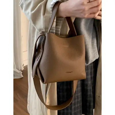 Women Retro Satchel Bag Brown Leather 2025