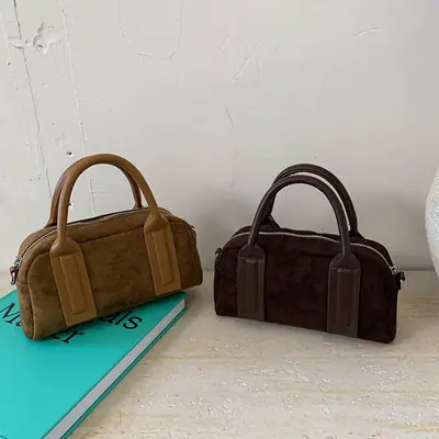 Retro Style Pillow Bag Brown Brown Leather Crossbody for Women