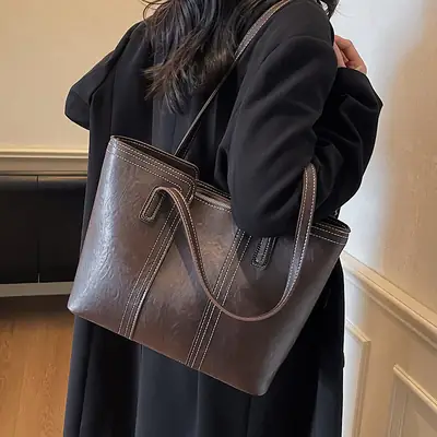 Large Capacity Leather Shoulder Bag for Women 2025