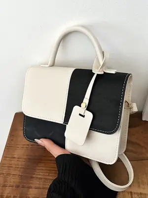 2026 Korean Style Contrasting Black White Handbag for Women