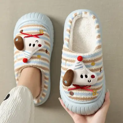 Cartoon Cartoon Fur Winter Cotton Slippers for Women Baotou