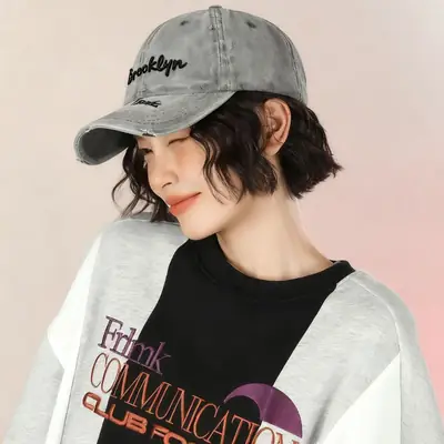 Brooklyn Embroidered Vintage Washed Cap