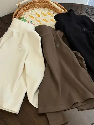 Children's Velvet T-Shirt Brown Long Sleeve
