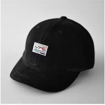 Black Patch Label Baseball Cap Unisex Sunshade