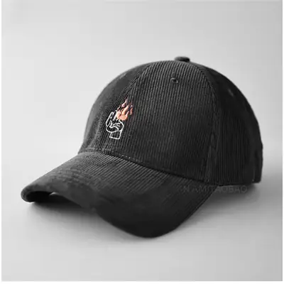 Men Blue Flame Embroidered Baseball Cap