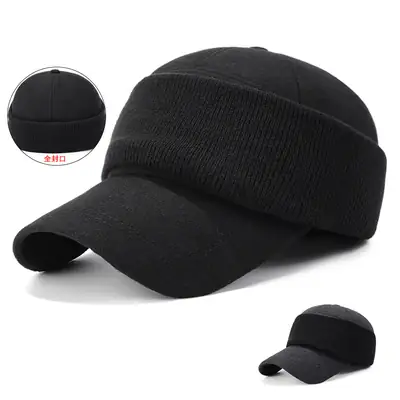 Winter Wool Beanie Cap for Men Women Elderly Warm Ear Protection