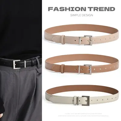 Women's Genuine Leather Waist Belt Brown Buckle