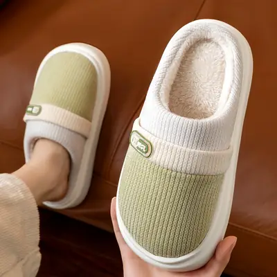 Men's Cotton Winter Slippers with Thick Sole