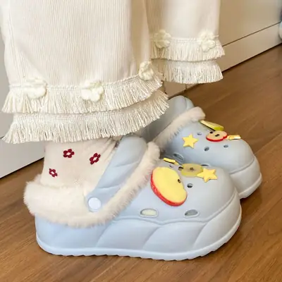 2025 Winter Cotton Slippers with Warm Fleece