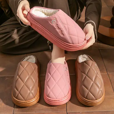 Women's Waterproof PU Leather Slip-On Socks