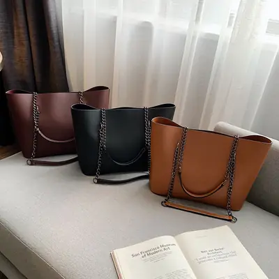 Women's Korean Style Chain Tote Bag 2025