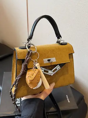 Retro Satchel Bag for Women Yellow Leather 2025