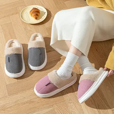 Cotton Slippers Winter New Model Men's Large Size 2026 Home Indoor Fleece-Lined Thickened Warm Non-Slip Comfortable Slippers