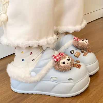 Detachable Winter Warm Closed-Toe Eva Clogs