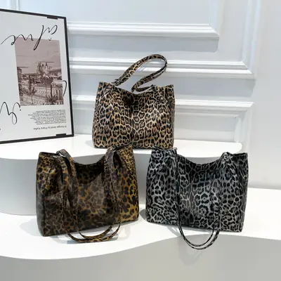 Women Leopard Print Tote Bags 2024 New Large Capacity