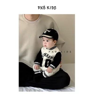 Kids Baseball Cap Black White Embroidered