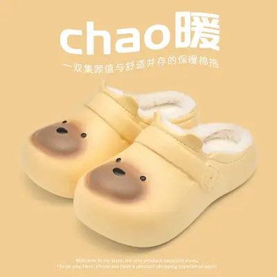 Warm Waterproof Fur Slippers for Women Winter 2025